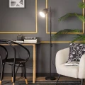 Lampa Podłogowa czarna metalowa E27 Abruzzo Monviso 2.webp