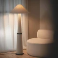 Lampa Podłogowa biała z materiału i drewna E27 Abruzzo Rosato 2.webp