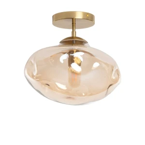 Lampa Sufitowa Szklana Bursztynowa E27 Abruzzo Chiara