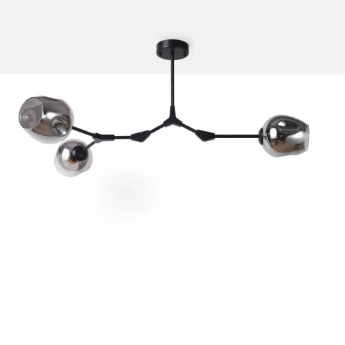 Lampa sufitowa regulowana kielichy 3 x E27 Czarna Abruzzo Riviera.webp