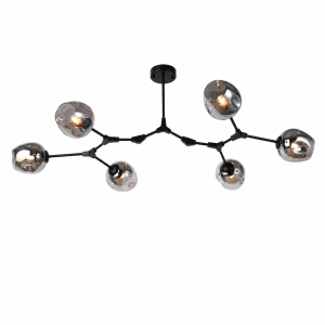 Lampa sufitowa regulowana kielichy 6 x E27 Czarna Abruzzo Riviera