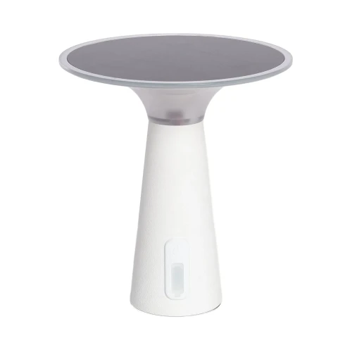 Lampa Stołowa ładowalna zewnętrzna Biała USB z panelem solarnym 3W 5H CCT Abruzzo Lorento.webp