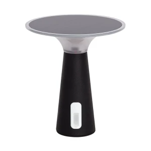 Lampa Stołowa ładowalna zewnętrzna Czarna USB z panelem solarnym 3W 5H CCT Abruzzo Lorento
