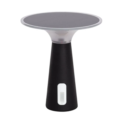 Lampa Stołowa ładowalna zewnętrzna Czarna USB z panelem solarnym 3W 5H CCT Abruzzo Lorento.webp
