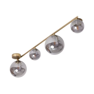 Lampa sufitowa Mosiężna złota Szare kule 4xG9 Abruzzo Murano