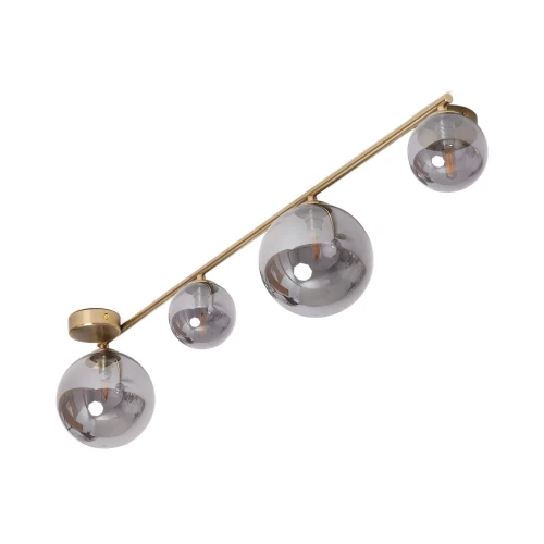 Lampa sufitowa Mosiężna złota Szare kule 4xG9 Abruzzo Murano.webp