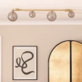 Lampa sufitowa Mosiężna złota Szare kule 4xG9 Abruzzo Murano 2.webp