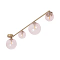 Lampa sufitowa Mosiężna złota różowe kule 4xG9 Abruzzo Murano.webp