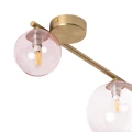 Lampa sufitowa Mosiężna złota różowe kule 4xG9 Abruzzo Murano 3.webp