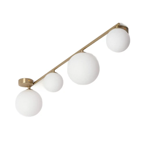 Lampa sufitowa Mosiężna złota mleczne kule 4xG9 Abruzzo Murano.webp