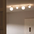 Lampa sufitowa Mosiężna złota mleczne kule 4xG9 Abruzzo Murano 3.webp