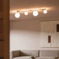 Lampa sufitowa Mosiężna złota mleczne kule 4xG9 Abruzzo Murano 4.webp