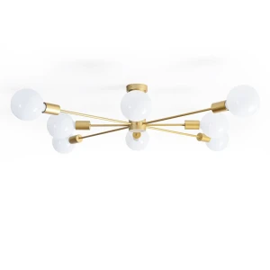 Lampa Sufitowa złota szklana 8xE27 Abruzzo Costera