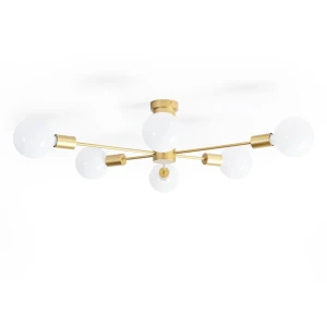 Lampa Sufitowa złota szklana 6xE27 Abruzzo Costera