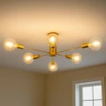 Lampa Sufitowa złota szklana 6xE27 Abruzzo Costera 4.webp
