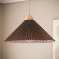 Lampa Wisząca z drewna i tkaniny Ø47cm brązowa Abruzzo Avorio 2.webp