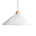 Lampa Wisząca z drewna i tkaniny Ø47cm Biała Abruzzo Avorio.webp