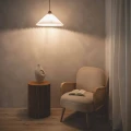 Lampa Wisząca z drewna i tkaniny Ø47cm Biała Abruzzo Avorio 2.webp