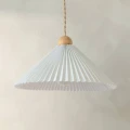 Lampa Wisząca z drewna i tkaniny Ø47cm Biała Abruzzo Avorio 3.webp