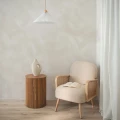 Lampa Wisząca z drewna i tkaniny Ø47cm Biała Abruzzo Avorio 4.webp