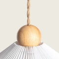 Lampa Wisząca z drewna i tkaniny Ø47cm Biała Abruzzo Avorio 5.webp