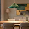 Lampa Wisząca z drewna i tkaniny Ø47cm zielona Abruzzo Avorio 2.jpg