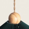 Lampa Wisząca z drewna i tkaniny Ø47cm zielona Abruzzo Avorio 3.jpg
