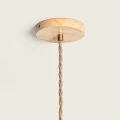 Lampa Wisząca z drewna i tkaniny Ø47cm zielona Abruzzo Avorio 6.webp