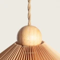Lampa Wisząca z drewna i tkaniny Ø47cm pomarańczowa Abruzzo Avorio 3.webp