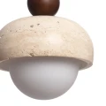 Lampa Wisząca okrągła z kamieniai drewna E27 Abruzzo Lorenzo 6.webp