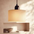 Lampa Wisząca szklano drewniana E27 Abruzzo Renato 2.webp