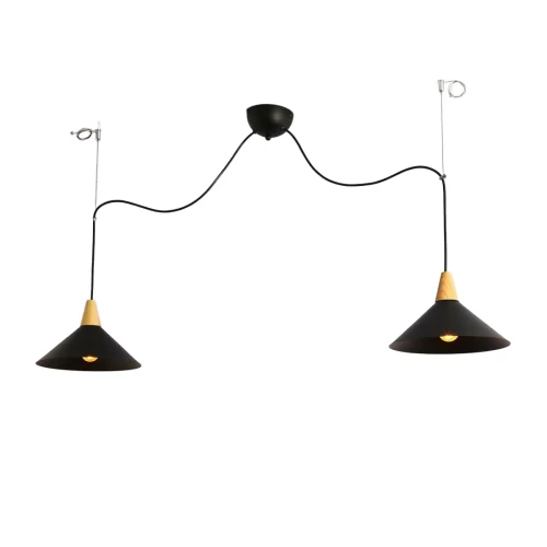 Lampa Wisząca 2xe27 biało Czarna Abruzzo Liranta.webp
