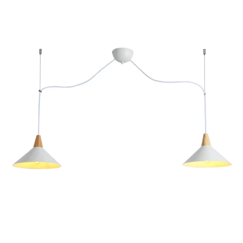 Lampa Wisząca 2xe27 Biała mtalowo Biała Abruzzo Liranta.webp
