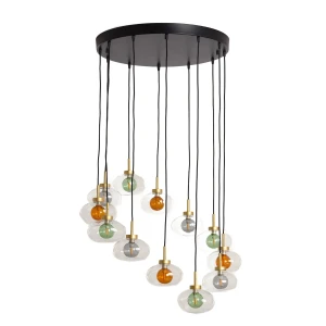 Lampa Wisząca szklana kolorowa 12xG9 Ø60cm Abruzzo Sorello