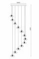 Lampa Wisząca szklana kolorowa 12xG9 Ø60cm Abruzzo Sorello 9.webp