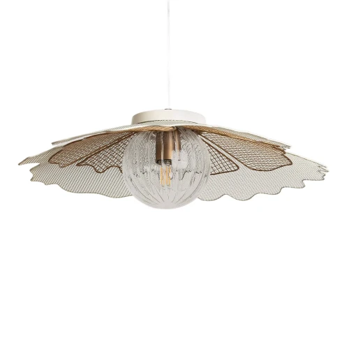 Lampa Wisząca szklana Biała Ø55cm E27 Abruzzo Altario.webp