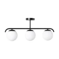 Lampa Sufitowa Milano Czarna mleczne kule 3xE27 Abruzzo Klinto.webp