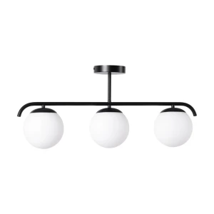 Lampa Sufitowa Milano Czarna mleczne kule 3xE27 Abruzzo Klinto