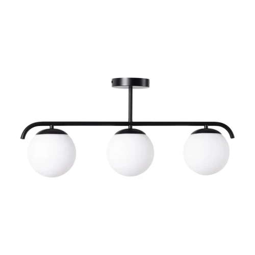 Lampa Sufitowa Milano Czarna mleczne kule 3xE27 Abruzzo Klinto.webp