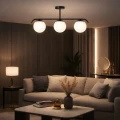 Lampa Sufitowa Milano Czarna mleczne kule 3xE27 Abruzzo Klinto 2.webp