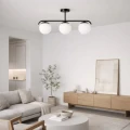 Lampa Sufitowa Milano Czarna mleczne kule 3xE27 Abruzzo Klinto 4.webp