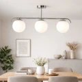 Lampa Sufitowa Milano srebrna mleczne kule 3xE27 Abruzzo Klinto 2.webp
