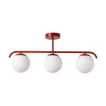 Lampa Sufitowa Milano czerwona mleczne kule 3xE27 Abruzzo Klinto.webp