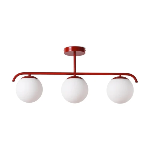 Lampa Sufitowa Milano czerwona mleczne kule 3xE27 Abruzzo Klinto.webp