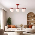 Lampa Sufitowa Milano czerwona mleczne kule 3xE27 Abruzzo Klinto 3.webp