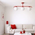 Lampa Sufitowa Milano czerwona mleczne kule 3xE27 Abruzzo Klinto 4.webp