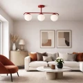 Lampa Sufitowa Milano czerwona mleczne kule 3xE27 Abruzzo Klinto 5.webp