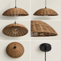 Lampa Wisząca Zewnętrzna E27 z rattanu IP44 Ø60 cm Abruzzo Bellamore 2.png