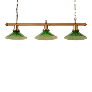 Lampa Wisząca bilardowa 3xE27 Zielone szkło Abruzzo Otto