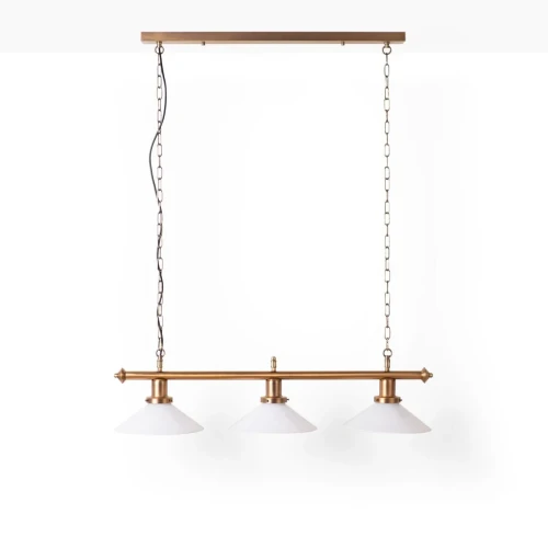 Lampa Wisząca bilardowa 3xE27 Białe szkło Abruzzo Otto.webp